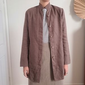 TILLEY ENDURABLES TAN  MADE IN CANADA HEMP BLEND LIGHT LONG JACKET